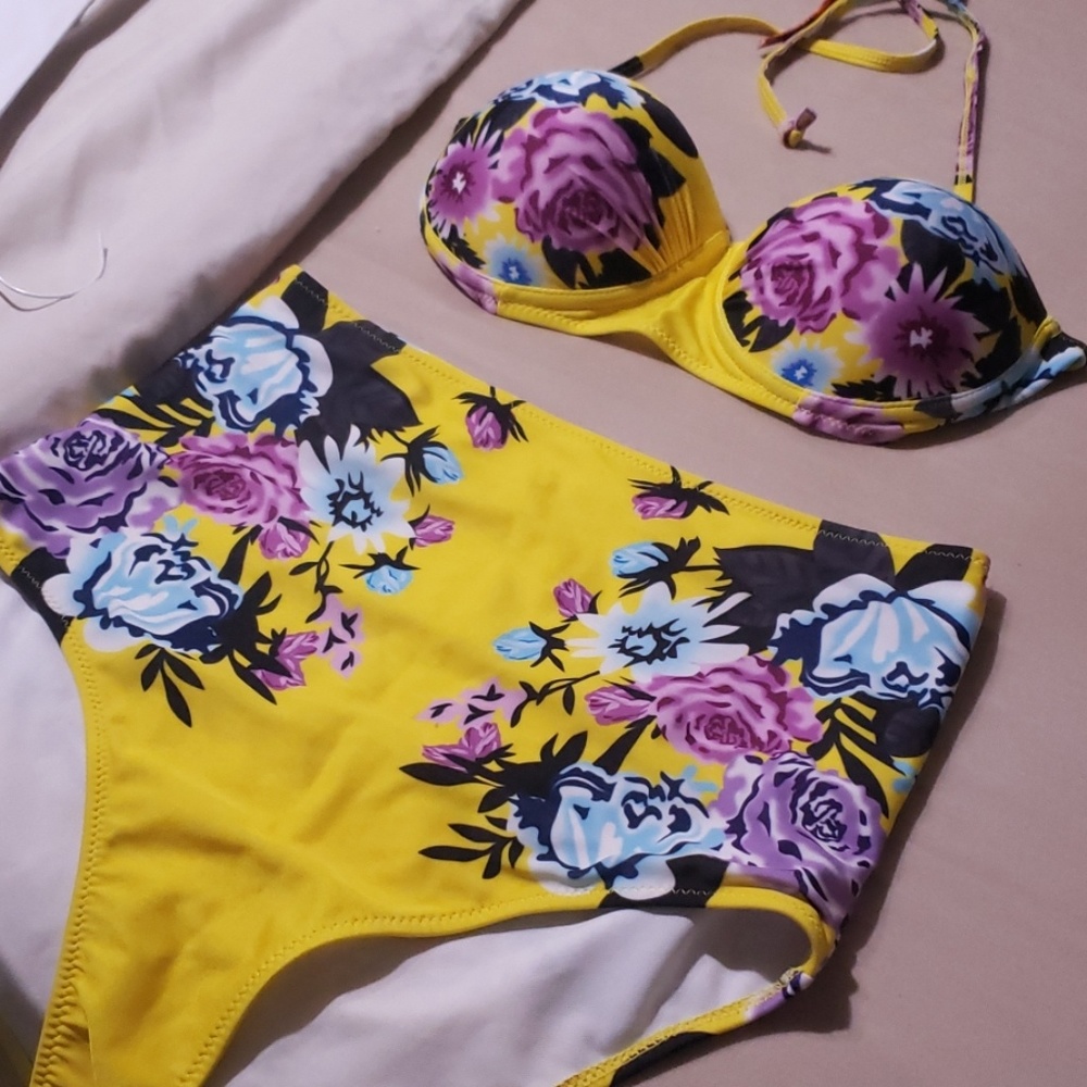 Floral Yellow Bathing suit